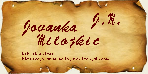 Jovanka Milojkić vizit kartica